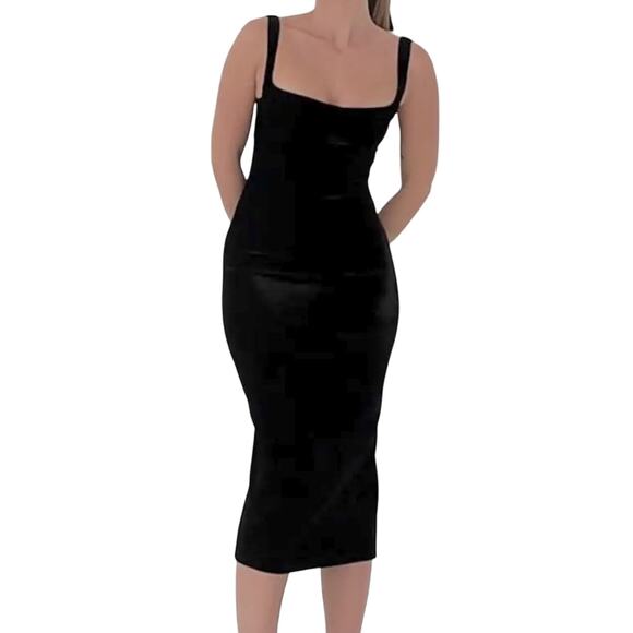 Rumored Dresses & Skirts - NWT $184 REVOLVE RUMORED Runway velvet sheath tank bodycon slip dress S black